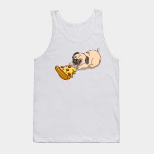 Pug Eating Pizza Tank Top